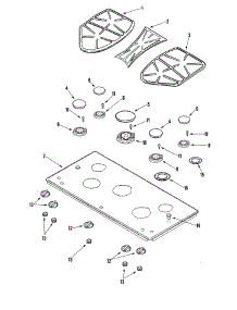 03 - Top Assembly parts for Jenn-Air Cooktop JGC9536ADS from AppliancePartsPros.com