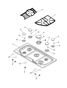 03 - Top Assembly parts for Jenn-Air Cooktop JGC8536ADS from AppliancePartsPros.com