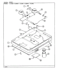 02 - Body parts for Jenn-Air Cooktop CG206B from AppliancePartsPros.com