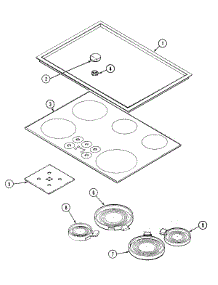 02 - Top Assembly parts for Jenn-Air Cooktop CCE3400B from AppliancePartsPros.com