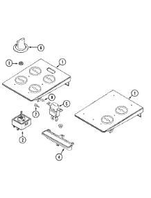 03 - Control Assembly parts for Jenn-Air Cooktop CVE4370B from AppliancePartsPros.com