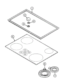 02 - Top Assembly parts for Jenn-Air Cooktop CCE3450W from AppliancePartsPros.com