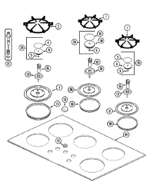 02 - Top Assembly parts for Jenn-Air Cooktop CCG2522W from AppliancePartsPros.com