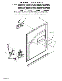 03 - Door And Latch Parts parts for Maytag Dishwasher JDB1080AWQ41 from AppliancePartsPros.com