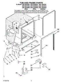 07 - Tub And Frame Parts parts for Maytag Dishwasher JDB1105AWW41 from AppliancePartsPros.com