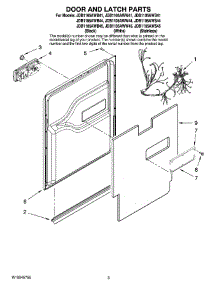 03 - Door And Latch Parts parts for Maytag Dishwasher JDB1105AWB44 from AppliancePartsPros.com