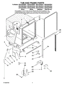 07 - Tub And Frame Parts parts for Maytag Dishwasher JDB1255AWW41 from AppliancePartsPros.com