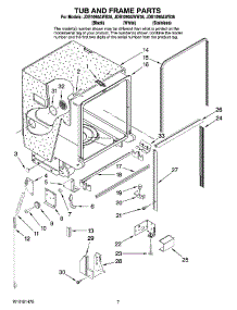 07 - Tub And Frame Parts parts for Maytag Dishwasher JDB1090AWB36 from AppliancePartsPros.com