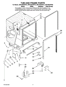 07 - Tub And Frame Parts parts for Maytag Dishwasher JDB1255AWR10 from AppliancePartsPros.com