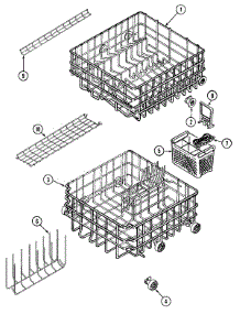 04 - Racks parts for Jenn-Air Dishwasher DW980W from AppliancePartsPros.com