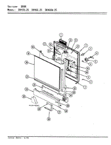 02 - Door parts for Jenn-Air Dishwasher DU466W-25 from AppliancePartsPros.com