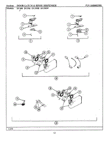 06 - Door Latch & Rinse Dispenser parts for Jenn-Air Dishwasher DU486 from AppliancePartsPros.com