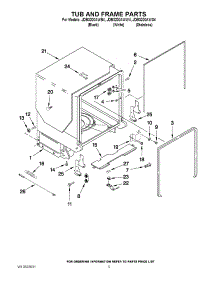 05 - Tub And Frame Parts parts for Jenn-Air Dishwasher JDB3200AWS4 from AppliancePartsPros.com