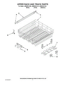 09 - Upper Rack And Track Parts parts for Jenn-Air Dishwasher JDB3200AWS4 from AppliancePartsPros.com
