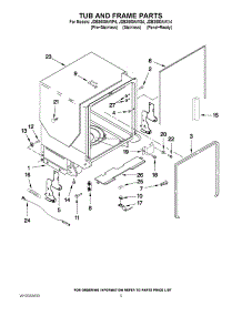 05 - Tub And Frame Parts parts for Jenn-Air Dishwasher JDB3600AWS4 from AppliancePartsPros.com