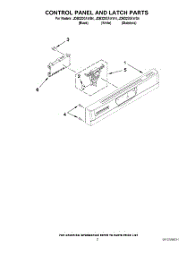 02 - Control Panel And Latch Parts parts for Jenn-Air Dishwasher JDB3200AWW4 from AppliancePartsPros.com