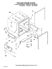 05 - Tub And Frame Parts parts for Maytag Dishwasher JDB3600AWP3 from AppliancePartsPros.com