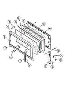 04 - Door parts for Jenn-Air Microwave M438B from AppliancePartsPros.com
