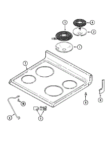 05 - Top Assembly parts for Jenn-Air Range FCE10510A from AppliancePartsPros.com