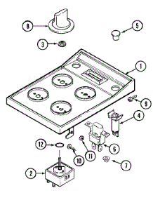 02 - Escutcheon Assembly (C206) parts for Jenn-Air Cooktop C206-C from AppliancePartsPros.com