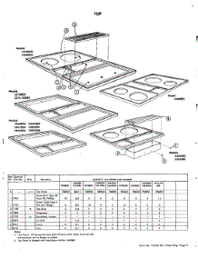 06 - Top parts for Jenn-Air Cooktop 2485 from AppliancePartsPros.com