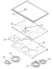 02 - Top parts for Jenn-Air Cooktop CCR467B from AppliancePartsPros.com