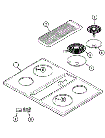 03 - Top Assembly parts for Jenn-Air Cooktop CVE407W-C from AppliancePartsPros.com