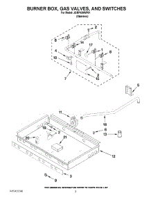 02 - Burner Box, Gas Valves, And Switches parts for Jenn-Air Range JGRP430WP01 from AppliancePartsPros.com