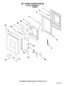 08 - 18`` Oven Door Parts parts for Jenn-Air Range JGRP548WP01 from AppliancePartsPros.com