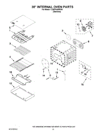 09 - 30`` Internal Oven Parts parts for Jenn-Air Range YJDRP548WP00 from AppliancePartsPros.com