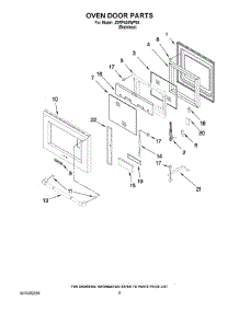 06 - Oven Door Parts parts for Jenn-Air Range JDRP430WP00 from AppliancePartsPros.com