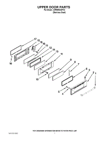 05 - Upper Door Parts parts for Maytag Range JGR8890ADP22 from AppliancePartsPros.com