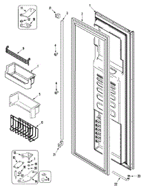 07 - Freezer Door parts for Jenn-Air Refrigerator JS42PPDBDA from AppliancePartsPros.com