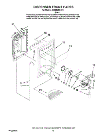 08 - Dispenser Front Parts parts for Maytag Refrigerator JC2225GEKB13 from AppliancePartsPros.com