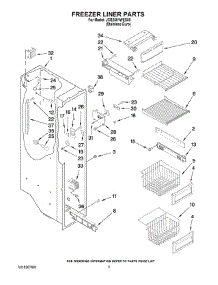 04 - Freezer Liner Parts parts for Maytag Refrigerator JCB2581WES00 from AppliancePartsPros.com