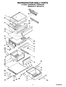 03 - Refrigerator Shelf Parts parts for Maytag Refrigerator JCB2585WEP00 from AppliancePartsPros.com