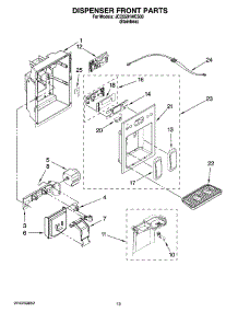 08 - Dispenser Front Parts parts for Maytag Refrigerator JCD2591WES00 from AppliancePartsPros.com