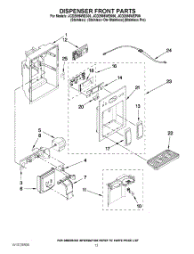 08 - Dispenser Front Parts parts for Maytag Refrigerator JCD2595WEP00 from AppliancePartsPros.com