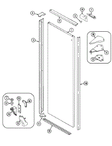 06 - Fresh Food Outer Door parts for Jenn-Air Refrigerator JRSDE249TB from AppliancePartsPros.com