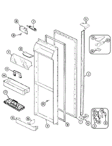 04 - Fresh Food Door parts for Jenn-Air Refrigerator JRSDE228A from AppliancePartsPros.com