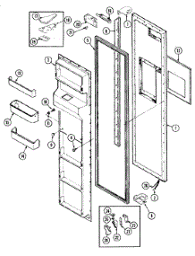 02 - Freezer Door parts for Jenn-Air Refrigerator JRSDE228A from AppliancePartsPros.com