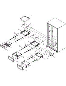 04 - Crisper Assembly parts for Jenn-Air Refrigerator JSD2695KGB from AppliancePartsPros.com