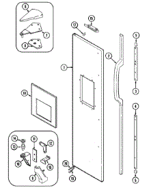 03 - Freezer Outer Door parts for Jenn-Air Refrigerator JRSD279B from AppliancePartsPros.com