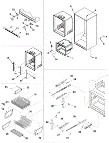Interior Cabinet & Freezer Shelving parts for Jenn-Air Refrigerator JCB2059GES-PJCB2059GS0 from AppliancePartsPros.com