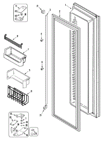 06 - Freezer Door parts for Jenn-Air Refrigerator JS48PPFXDA from AppliancePartsPros.com