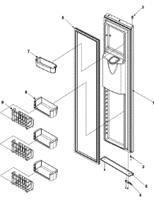 08 - Freezer Door parts for Jenn-Air Refrigerator JCD2292HTW from AppliancePartsPros.com