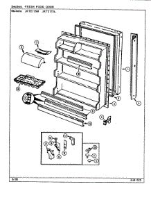 04 - Fresh Food Door (B / M Dj31a) parts for Jenn-Air Refrigerator JRTE175W / DJ31A from AppliancePartsPros.com