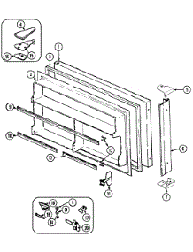 02 - Freezer Door parts for Jenn-Air Refrigerator JRTDE228B from AppliancePartsPros.com