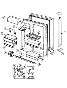 04 - Fresh Food Door parts for Jenn-Air Refrigerator JRTE218B from AppliancePartsPros.com