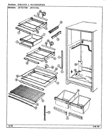06 - Shelves & Accessories (B / M Dj31a) parts for Jenn-Air Refrigerator JRTE175L / DJ32A from AppliancePartsPros.com